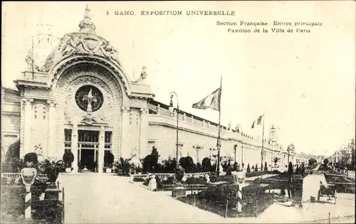 Ak Gand Gent Ostflandern, Exposition Internationale 1913, Section Francaise, Entrée principale
