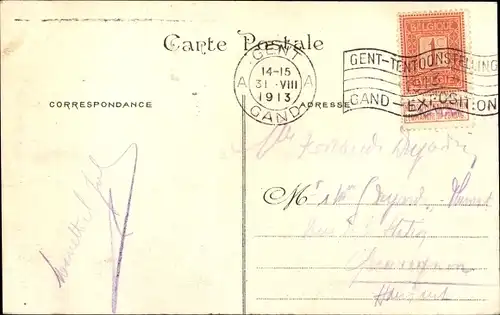 Ak Gand Gent Ostflandern, Exposition Internationale 1913, Section Francaise, Entrée principale