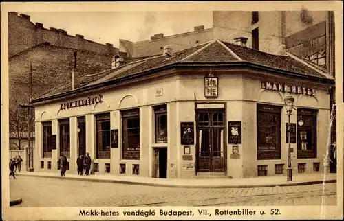Ak Budapest Ungarn, Makk hetes vendeglö Budapest, VII., Rottenbiller u. 52, Horvath Mihaly