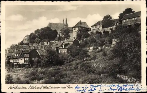 Ak Nordhausen am Harz, Stadtmauer, Dom