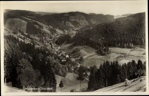 Ak Mellenbach Glasbach im Schwarzatal Thüringen, Ort mit Umgebung