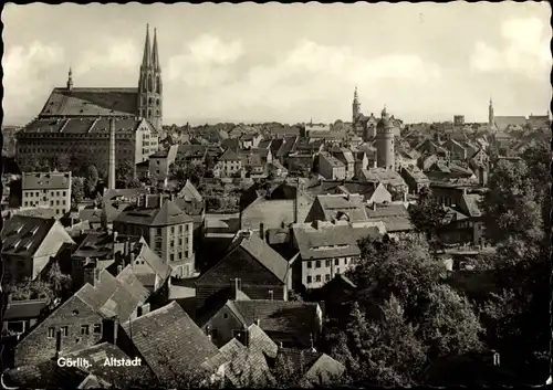 Ak Görlitz in der Lausitz, Blick auf die Altstadt mit Kirche