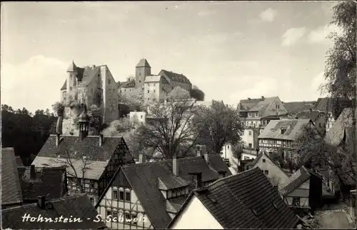 Ak Hohnstein in der Sächsischen Schweiz, Blick auf die Burg