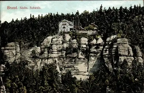 Ak Hohnstein Sächsische Schweiz, Brand