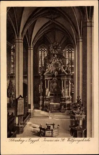 Ak Schneeberg im Erzgebirge, Inneres der St. Wolfgangskirche