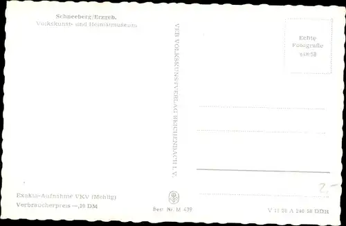 Ak Schneeberg Erzgebirge, Volkskunst- und Heimatmuseum
