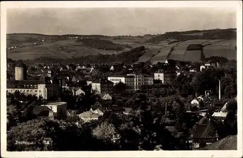 Ak Zschopau im Erzgebirge Sachsen, Ansicht des Ortes mit Umgebung