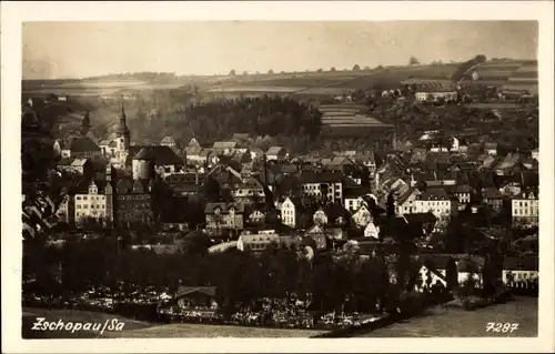 Ak Zschopau im Erzgebirge Sachsen, Ortsansicht mit Kirche