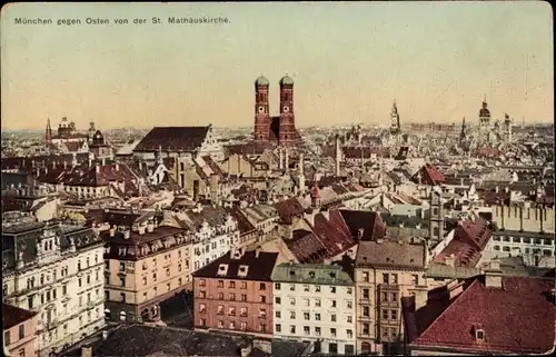Ak München, Blick geggen Osten von der St. Mathäuskirche