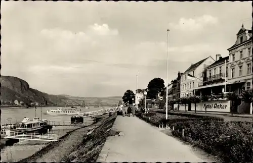 Ak Remagen am Rhein, Rheinufer mit Hotel Anker