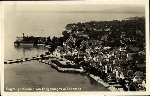 Ak Langenargen am Bodensee, Luftbild vom Ort