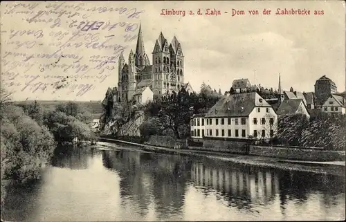 Ak Limburg an der Lahn, Dom von der Lahnbrücke aus