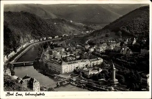 Ak Bad Ems an der Lahn, Blick lahnaufwärts, Ort