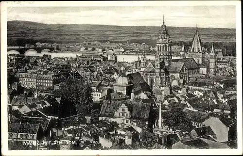 Ak Mainz am Rhein, Stadtbild mit Dom