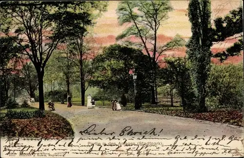 Ak Mainz am Rhein, Partie in den Anlagen, Stadtpark