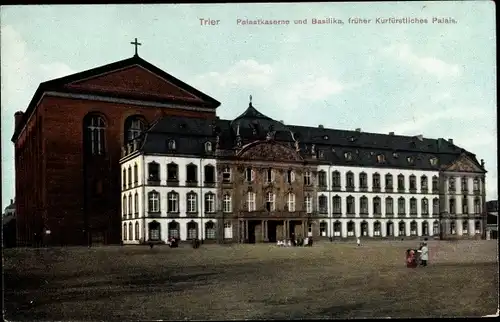 Ak Trier in Rheinland Pfalz, Palastkaserne, Basilika, ehem. Kurfürstliches Palais