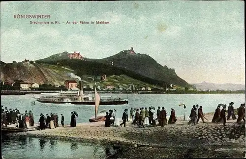 Ak Königswinter am Rhein, Drachenfels, An der Fähre in Mehlem