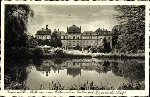Ak Bonn am Rhein, Partie aus dem Botanischen Garten mit Poppelsdorfer Schloss