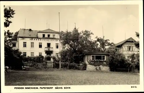 Ak Papstdorf Gohrisch in Sachsen, Pension Immenheim