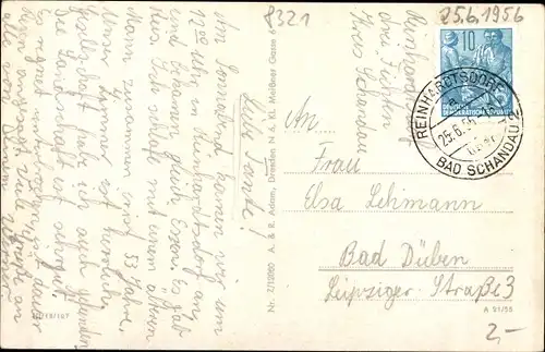 Ak Reinhardtsdorf Schöna Sächs. Schweiz, Blick auf den Ort