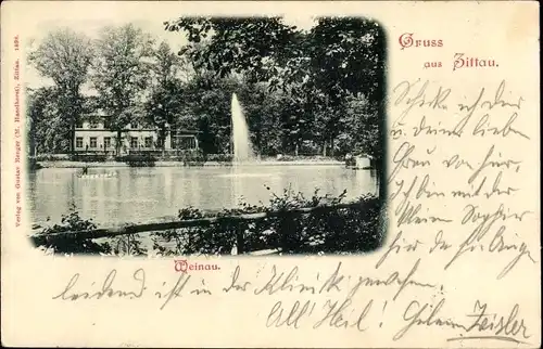 Ak Zittau in Sachsen, Weinau, Fontäne