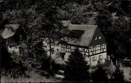 Ak Kleinhennersdorf Gohrisch in der Sächsischen Schweiz, Ferienheim Liethenmühle im Wald