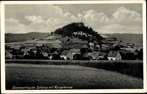 Ak Schöna Sächsische Schweiz, Ortsansicht mit Kaiserkrone