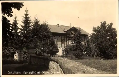 Ak Kleingießhübel Reinhardtsdorf Schöna, Blick auf das Schulheim