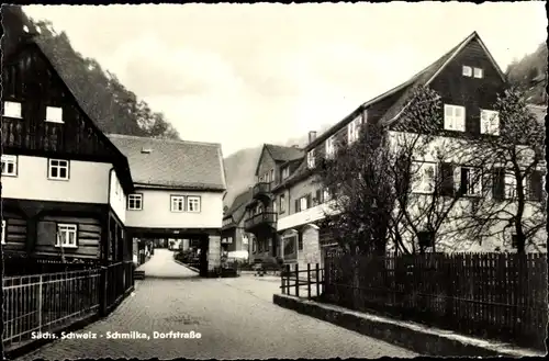 Ak Schmilka Bad Schandau Sächsische Schweiz, Dorfstraße