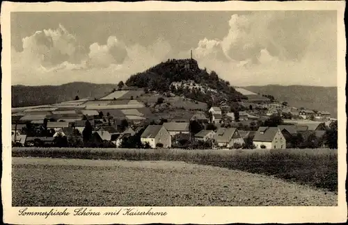 Ak Schöna Sächsische Schweiz, Ortsansicht mit Kaiserkrone