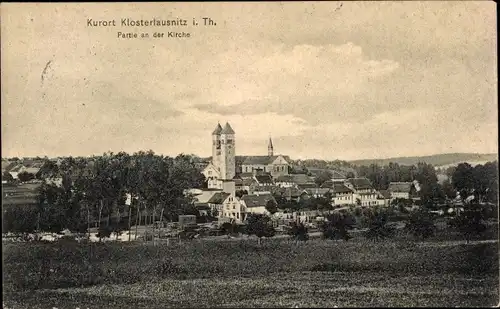 Ak Bad Klosterlausnitz in Thüringen, Partie an der Kirche