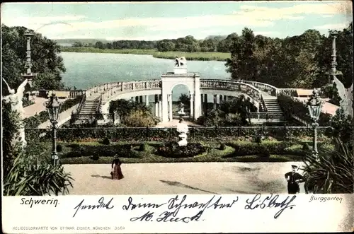 Ak Schwerin in Mecklenburg, Burggarten