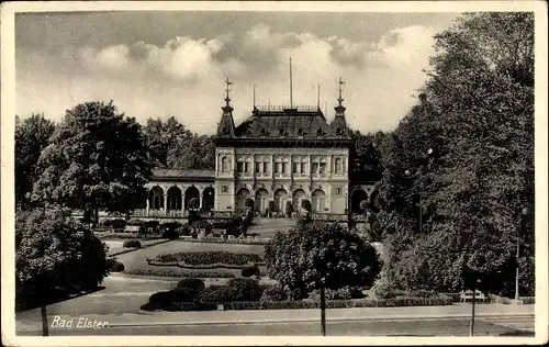 Ak Bad Elster im Vogtland, Blick auf Schloss mit Park