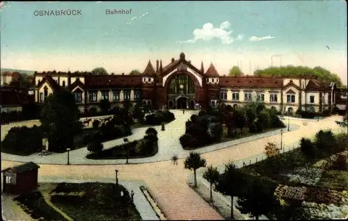 Ak Osnabrück in Niedersachsen, Bahnhof, Straßenansicht