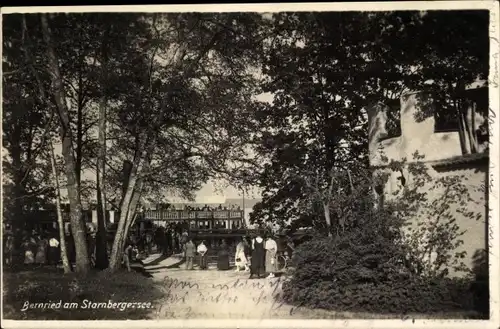 Ak Bernried am Starnberger See Oberbayern, Blick auf Anlegestelle mit Schiff