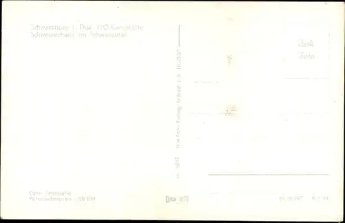 Ak Schwarzburg in Thüringen, HO-Gaststätte Schweizerhaus im Schwarzatal