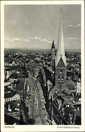 Ak Hamburg Mitte Altstadt, Mönckebergstraße, Luftaufnahme