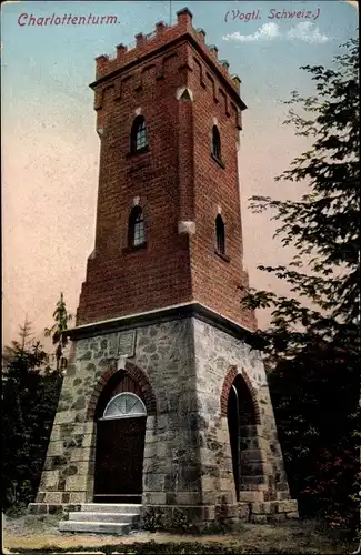 Ak Pöhl im Vogtland, Charlottenturm, Aussichtsturm