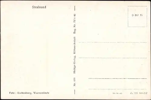 Ak Stralsund in Vorpommern, Blick in eine Straße, Kutsche