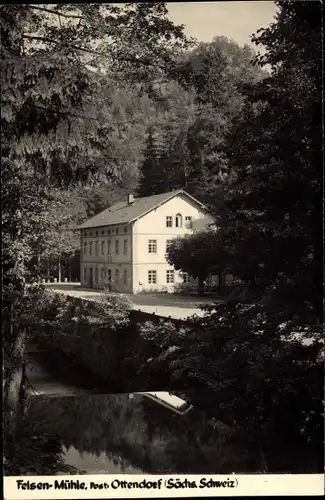 Ak Ottendorf Sebnitz Sächsische Schweiz, Partie an der Felsenmühle