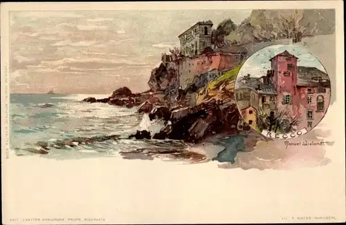 Künstler Litho Wielandt, Manuel, Recco Liguria, Meeresblick