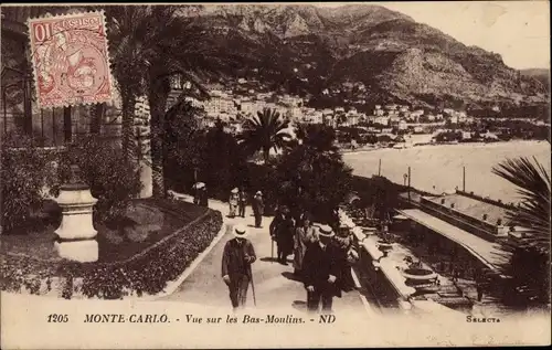 Ak Monaco, Vue sur les Bas Moulins