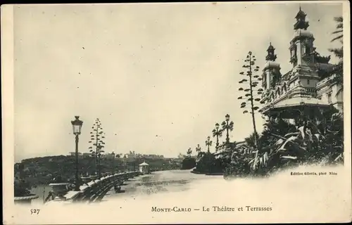 Ak Monte Carlo Monaco, Theater und Terrassen