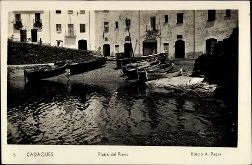 Ak Cadaqués Katalonien, Platja del Pianc