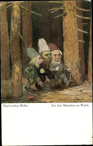 Künstler Ak Müller, P. L., Die drei Männlein im Walde