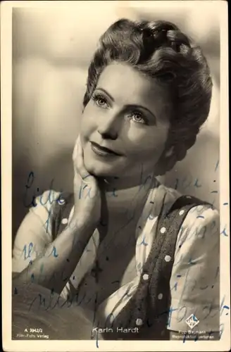 Ak Schauspielerin Karin Hardt, Portrait, Autogramm