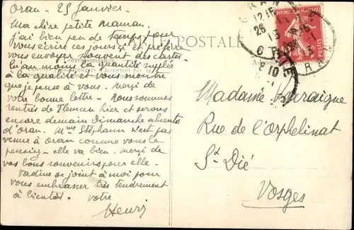 Ak Oran Algerien, Vue sur Santa-Cruz