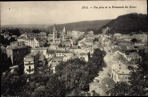 Ak Spa Wallonien Lüttich, Vue prise de la Promenade des Russes