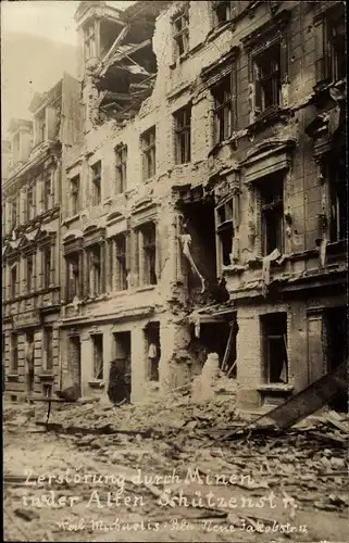 Foto Ak Berlin Mitte, Zerstörung durch Minen in der Alten Schützenstraße, Revolutionstage 1919