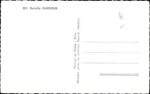 Ak Schauspielerin Danielle Darrieux, Portrait